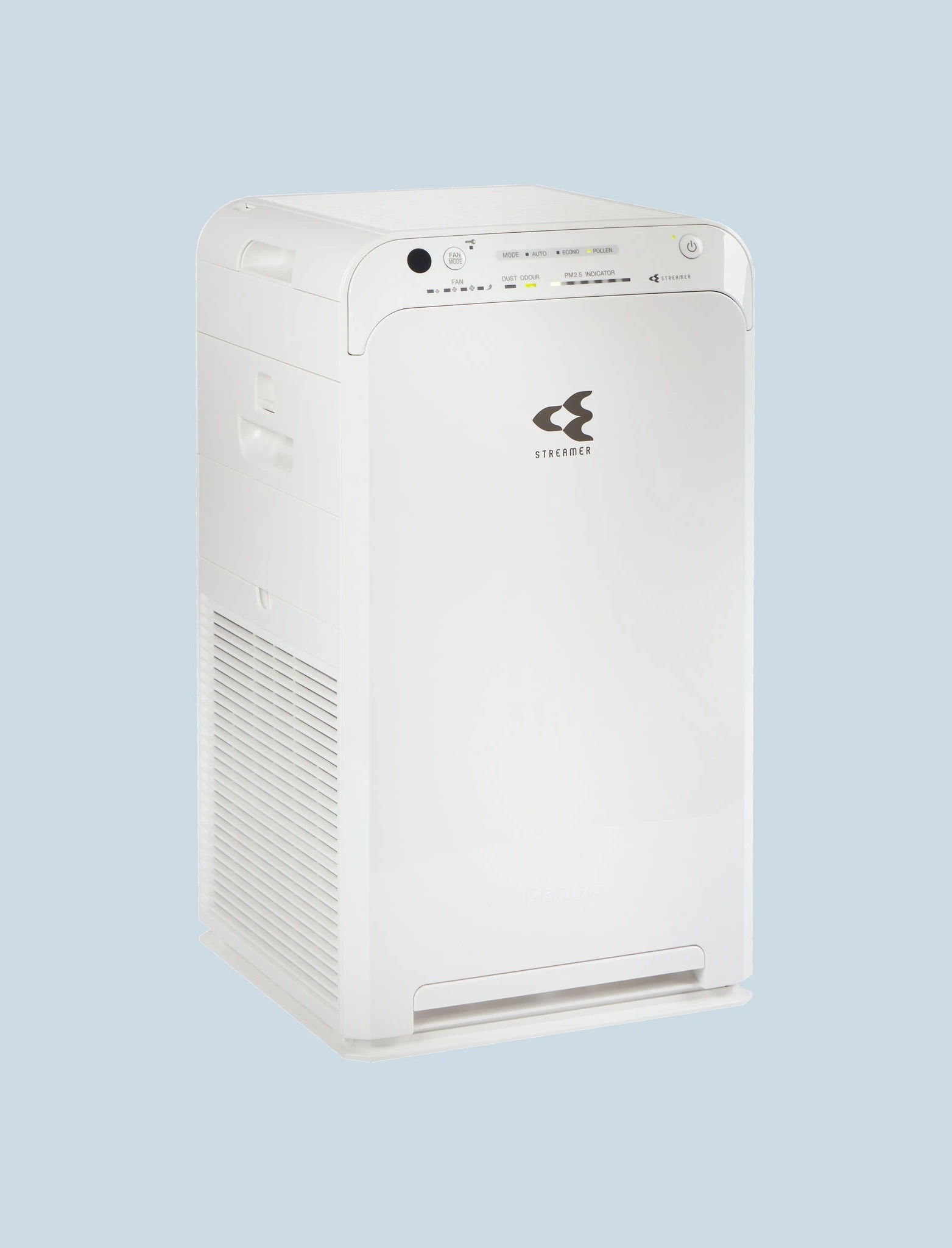 Daikin air purifier with powerful suction, drawing in air from three directions