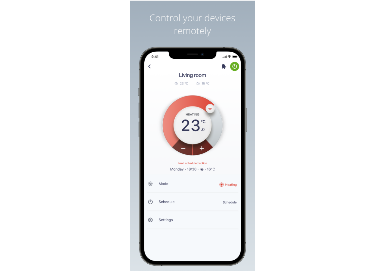 Controlador de aquecimento no Daikin Residential Controller